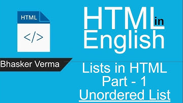 HTML tutorial for beginners in English #17| Lists in HTML - Unordered List