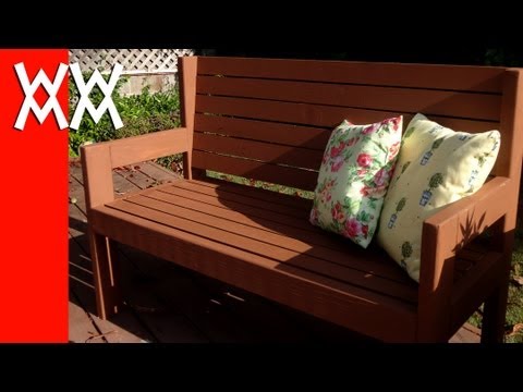 Build a simple garden bench. Easy woodworking project.