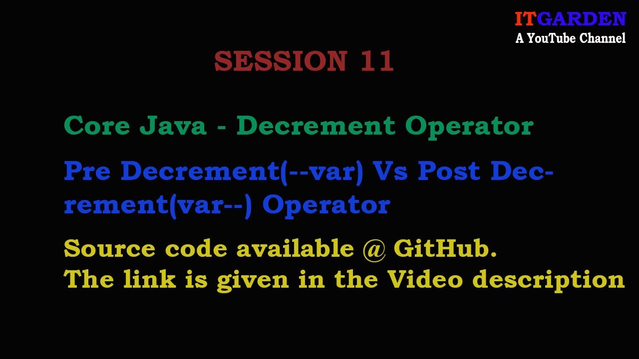 Core java - What is the behavior of post decrement and pre decrement ...