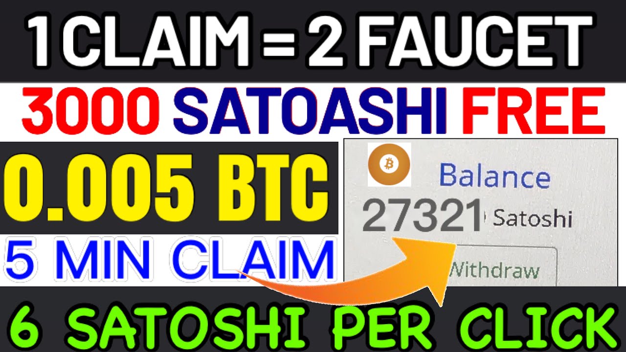 2 faucet per claim | free bitcoin faucet + 0.005 btc free | 5 min claim | btc faucet no timer