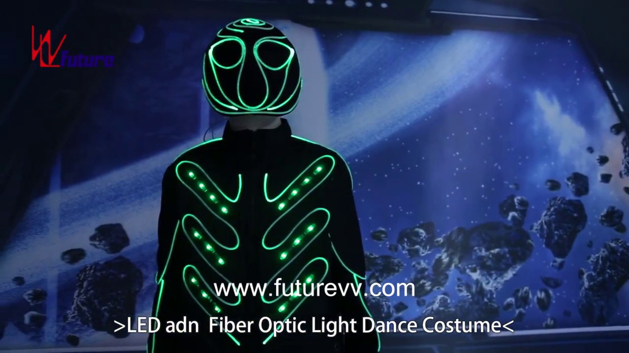 Future custom LED & fiber optic tron dance costume,luminous clothing performance wear