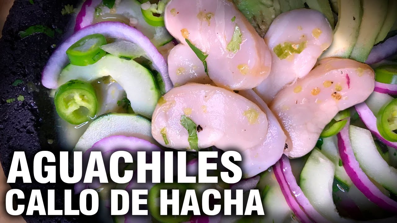 El mejor aguachile Callo de Hacha en Molcajete | Gfood - YouTube
