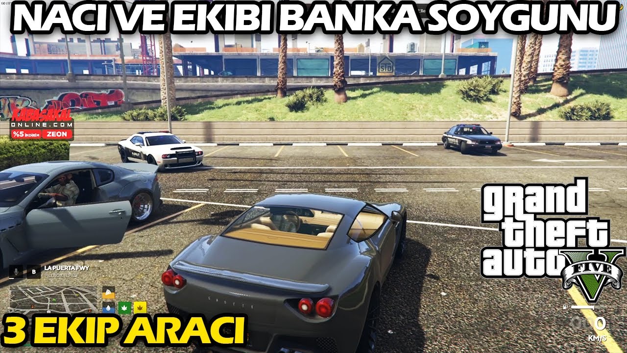 NACİ VE EKİBİ FLEECA BANKASI SOYGUNU l 3 ARAC l ED:V RP GTA V ETSANE KAÇIŞ