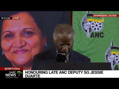 Former President Mbeki pays tribute to Jessie Duarte