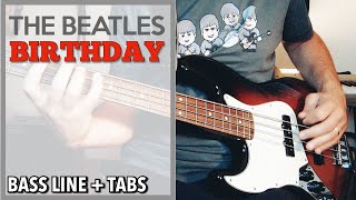 The Beatles - Birthday /// BASS LINE [Play Along Tabs]