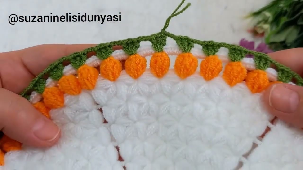 ✅️🍀Turuncu, Yeşil, Beyaz Uyumuyla Yeni Tasarım Lif Modeli ✅️🍀🥕Havuç Lif Modeli ✅🍀crochet soap cloth