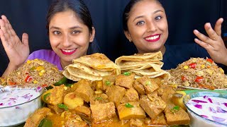 Eating😋Fried Rice with kathal Kalia and Big Aloo Paratha Raita Challenge|Food Challenge|Mukbang