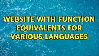 Website With Function Equivalents For Various Languages