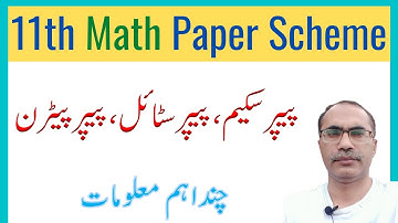 11Th Class Math Paper Scheme || Paper Pattern of First Year Math