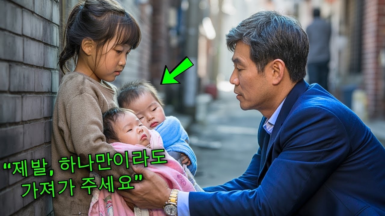 노숙 소녀는 백만장자에게 아기 쌍둥이 형제 중 하나만이라도 데려가 달라며 애원했다