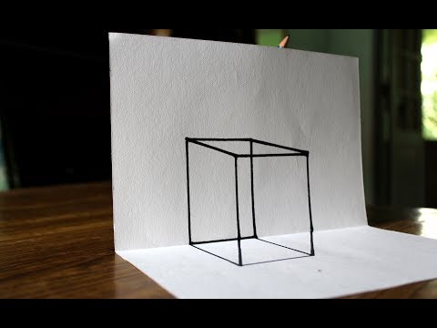 How to Draw a Transparent 3D Cube - Easy Trick Art | Paint with david