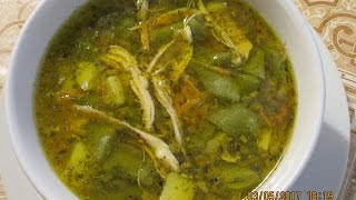 Куриный суп со стручковой фасолью. Lobiya şorbası