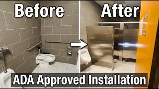 Full Installation of a Handicap Stall & Urinal Partition | The PartitionPros