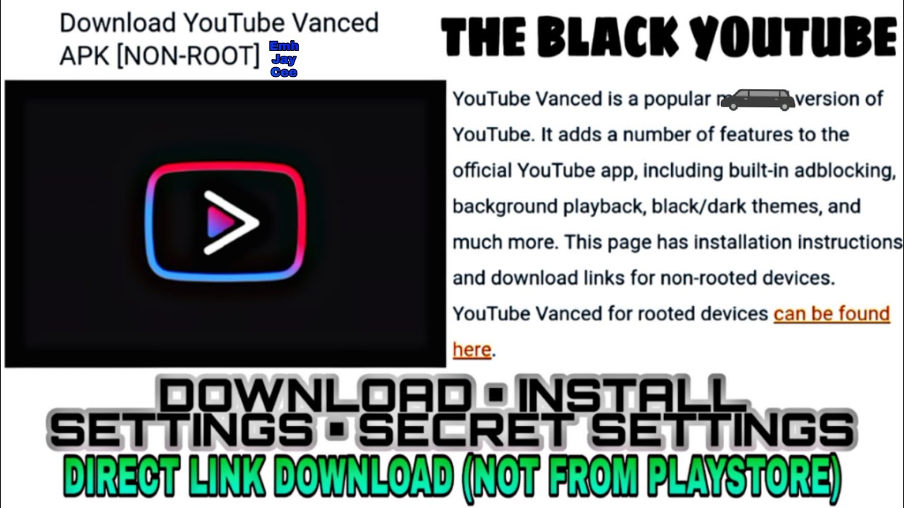 Download Install YOUTUBE VANCED Hidden Settings - THE BLACK YOUTUBE -  YouTube