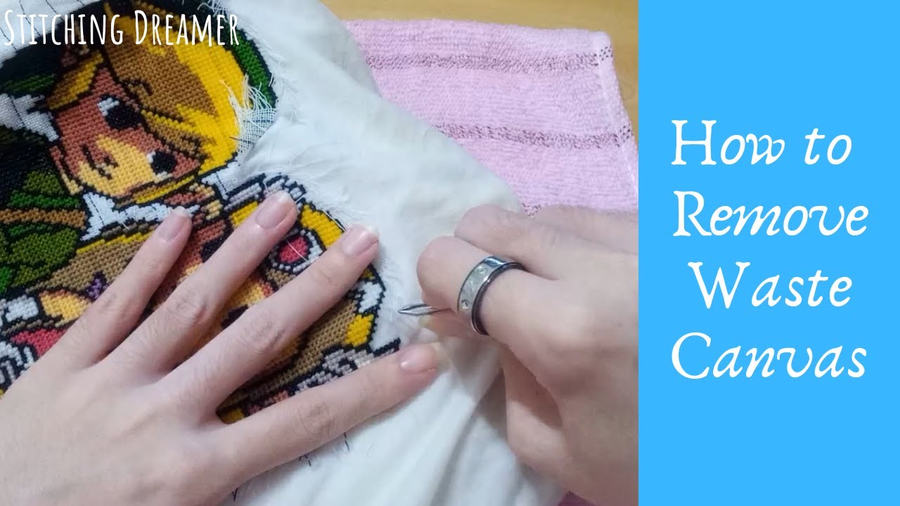 Flosstube #53 How to Remove Waste Canvas | It's finished🙌 - Zelda&Link It's Dangerous to Play Alone