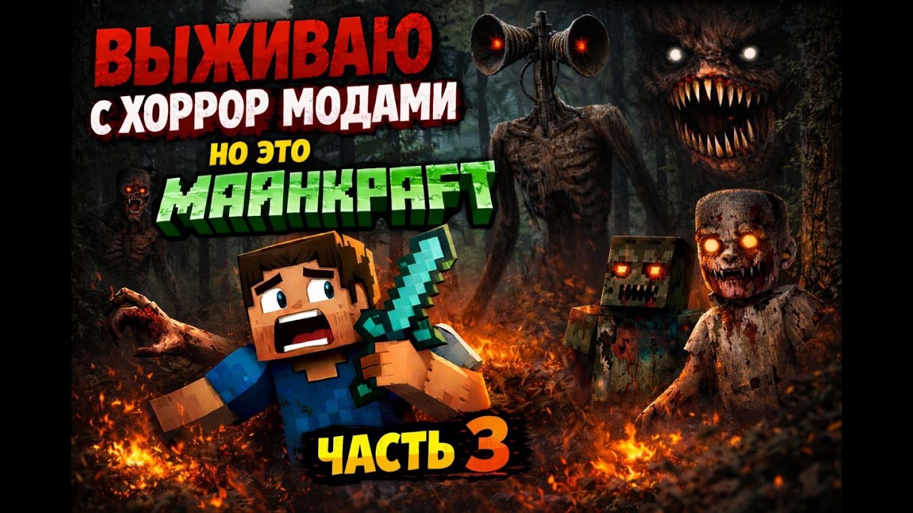 ВЫЖИВАЮ С хоррор модами НО ЭТО МАЙНКРАФТ . ЧАСТЬ 3 . ОЧЕНЬ СТРАШНО....