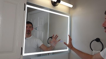 Mirror with Lighting and defogging ! FUNCTIONAL and Beautiful! FULL INSTALLATION VIDEO