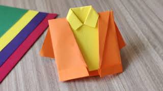 origami formal shirt and jacket. Step by step tutorial to make an origami shirt and jacket.