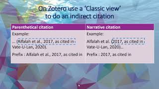 APA7th & Zotero: Indirect Citation 'as cited in' #4.5