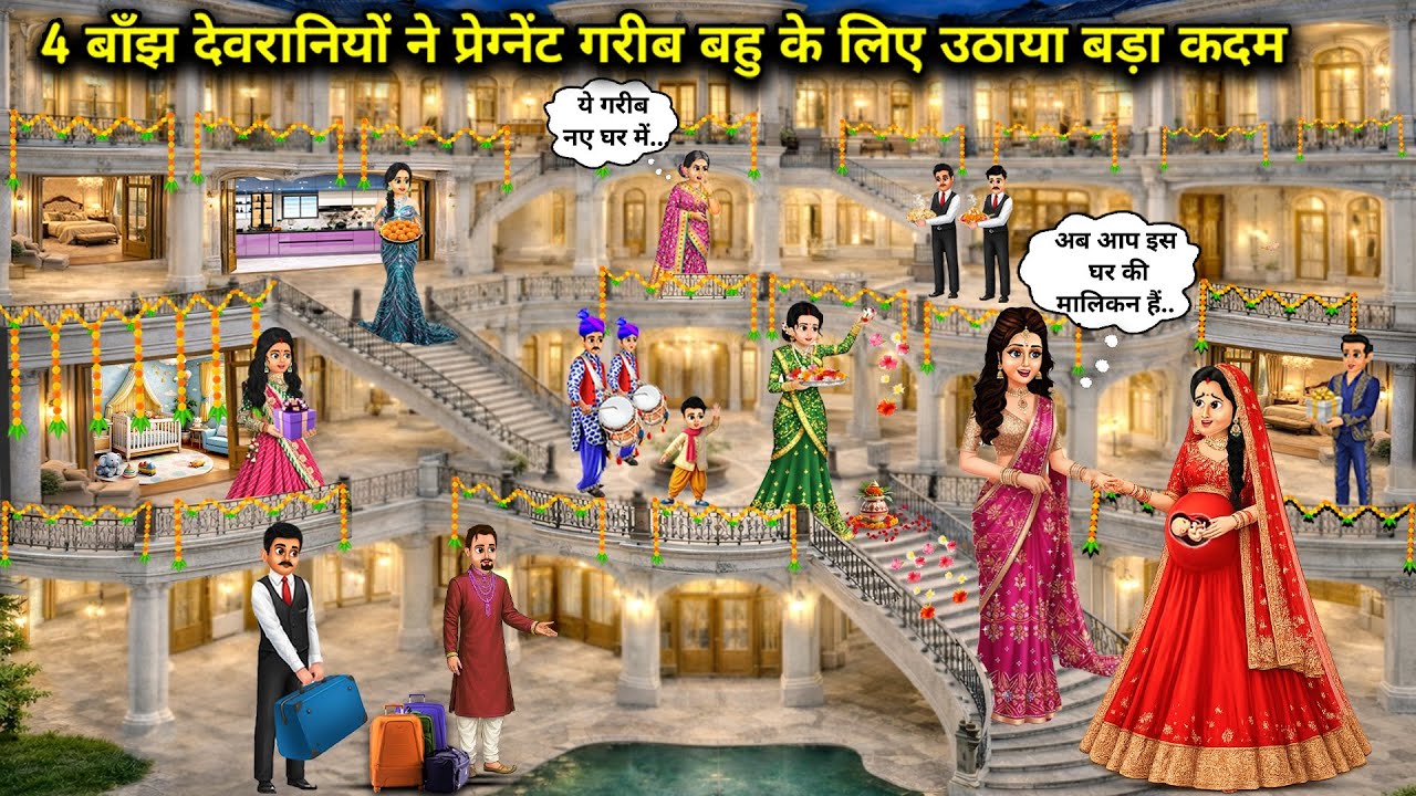 4 बाँझ देवरानियों ने प्रेग्नेंट गरीब बहु के लिए उठाया बड़ा कदम || Cartoon Videos || Four childless s