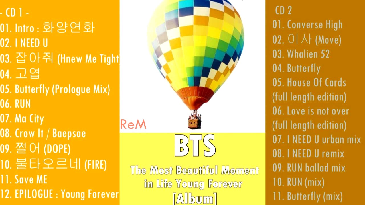 Album Bts The Most Beautiful Moment In Life Young Forever2 Cd Mp3 Download