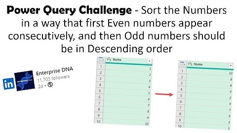 Power Query Short Challenge - Sort By Groups