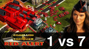 1 Soviets vs 7 Hard France Computers 🔥🔥🔥Red Alert Remastered😱😱😱