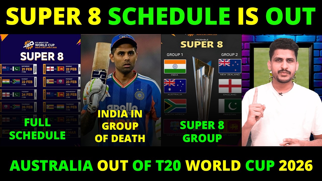 SHOCKING! Australia OUT of T20 World Cup 2026? 😱 Super 8 Schedule & Groups Revealed!