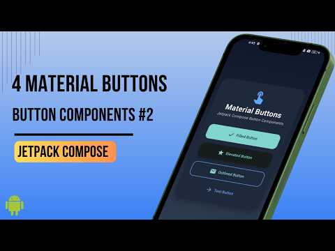 Material 3 Buttons in Jetpack Compose | Filled, Elevated, Outlined & Text | Button Components #2