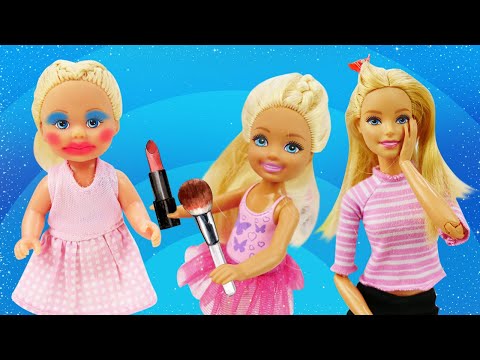 Transformação fantástica com a boneca Barbie! Maquiagem. Escola de beleza 