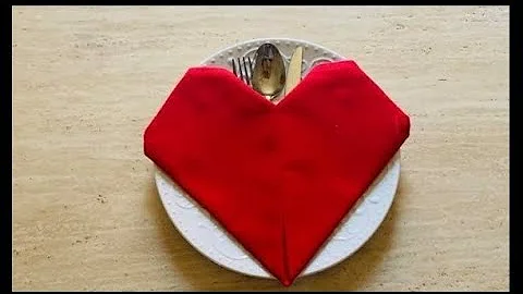 Napkin Folding Into a Heart DIY