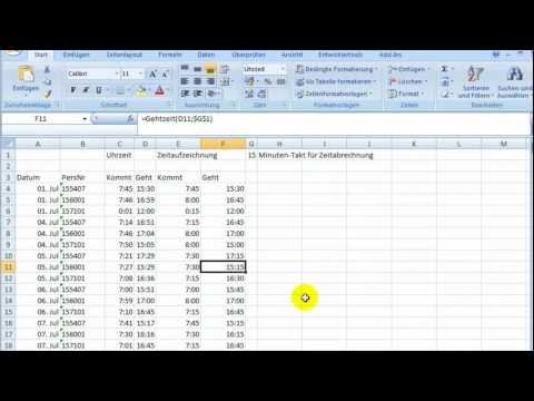 Excel dienstplan stundenberechnung formeln