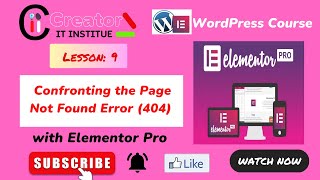 Confronting the Page Not Found Error 404| WordPress Blog site  | With Elementor Pro