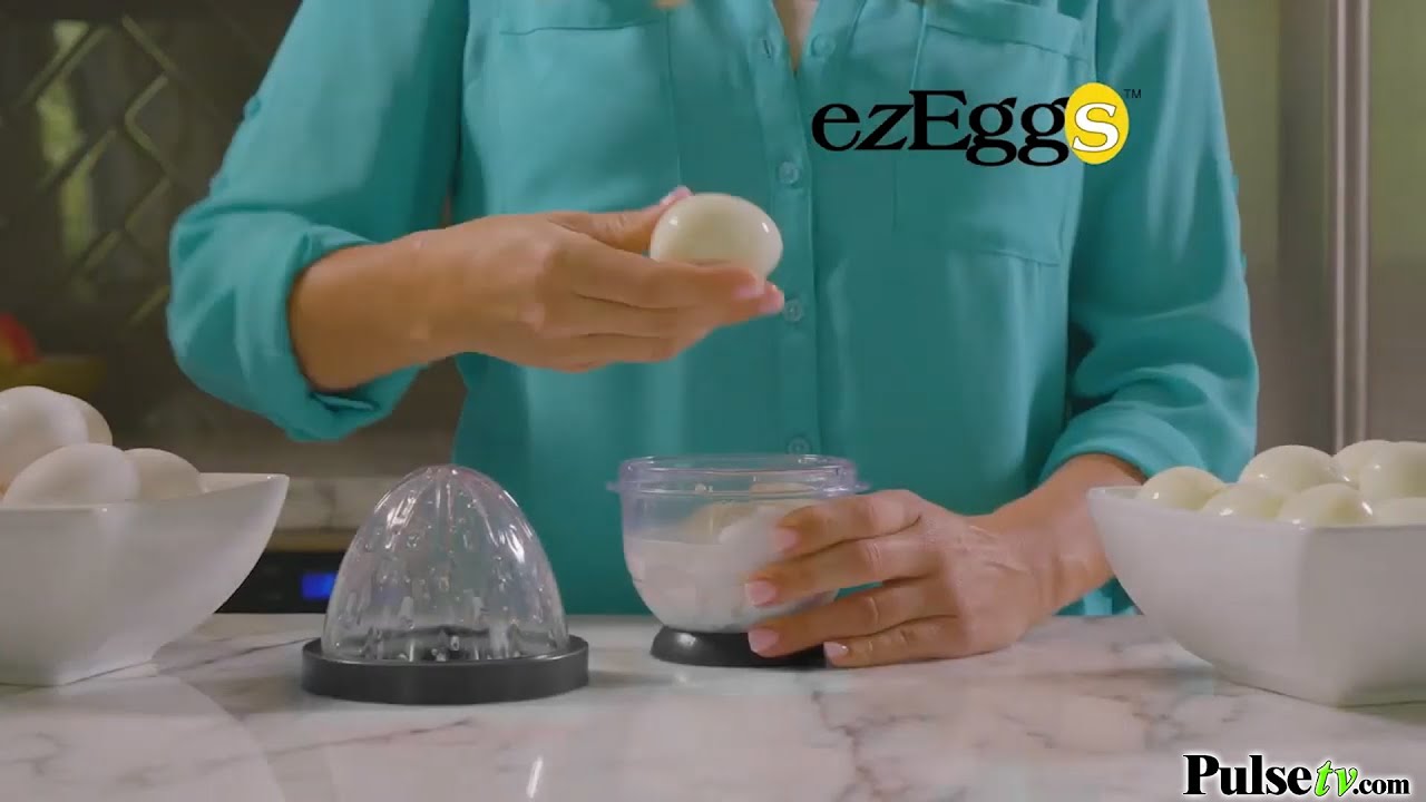 ez Eggs Hard Boiled Egg Peeler Peels 3 Eggs at Once As Seen On TV EZ EGG