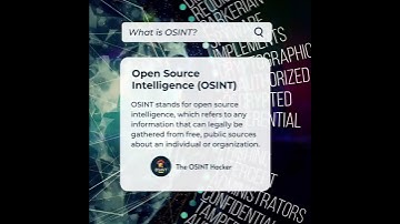 What is OSINT?