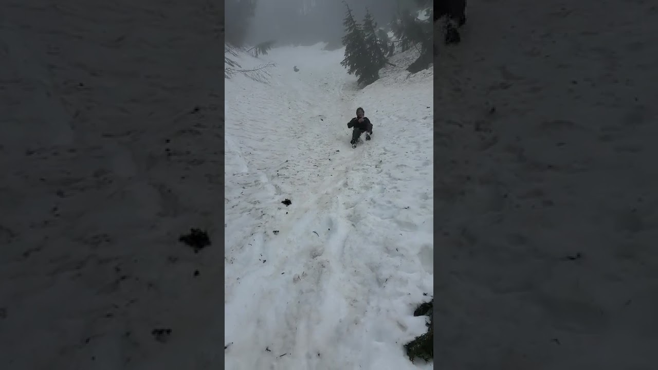 sliding down Mt. dickerman