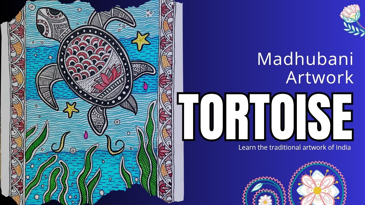 Tortoise Madhubani Painting Easy