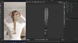 Tutorial An easy way to create a French braid hairstyle for women using Cinema 4D 2026 !