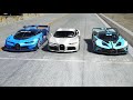 Bugatti Chiron Super Sport 300 + vs Bugatti Vision GT vs Bugatti Bolide at Old Spa