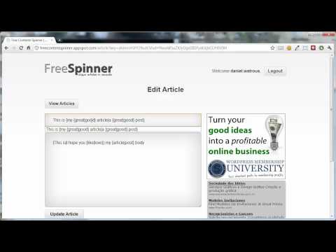 Free Content Spinner Tutorial