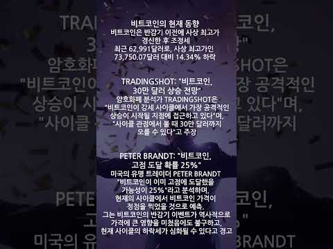 비트코인, 본격 강세 시작점 vs 고점 도달?