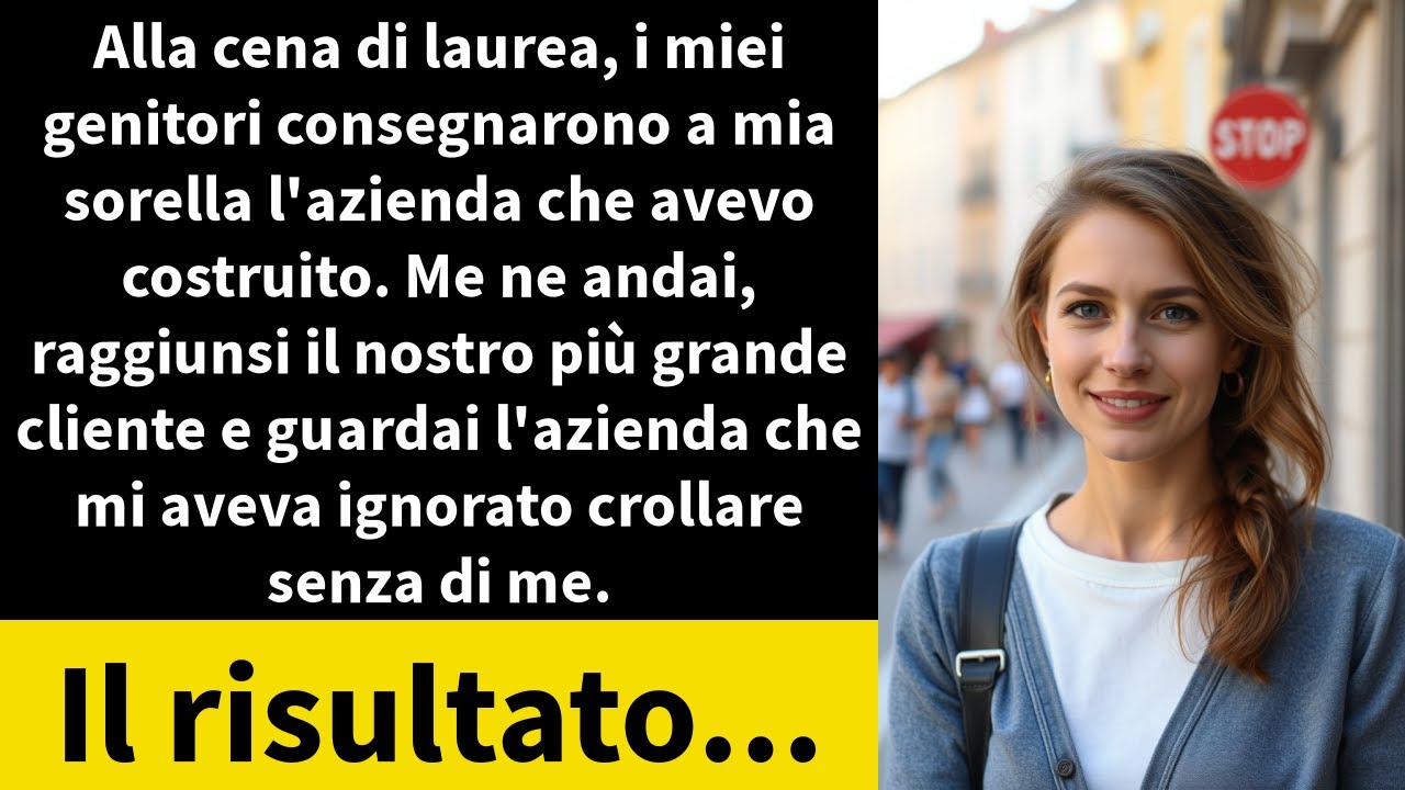 Alla cena di laurea, i miei genitori consegnarono a mia sorella l'azienda che avevo costruito.