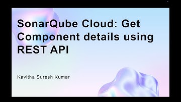 SonarQube Cloud: Get Component details using REST API