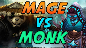 Fire Mage vs Monk Duels Mists of Pandaria PvP Gameplay / Commentary