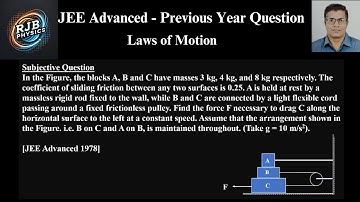 In the Figure, the blocks A, B and C have masses 3 kg, 4 kg, and 8 kg respectively. The coefficient