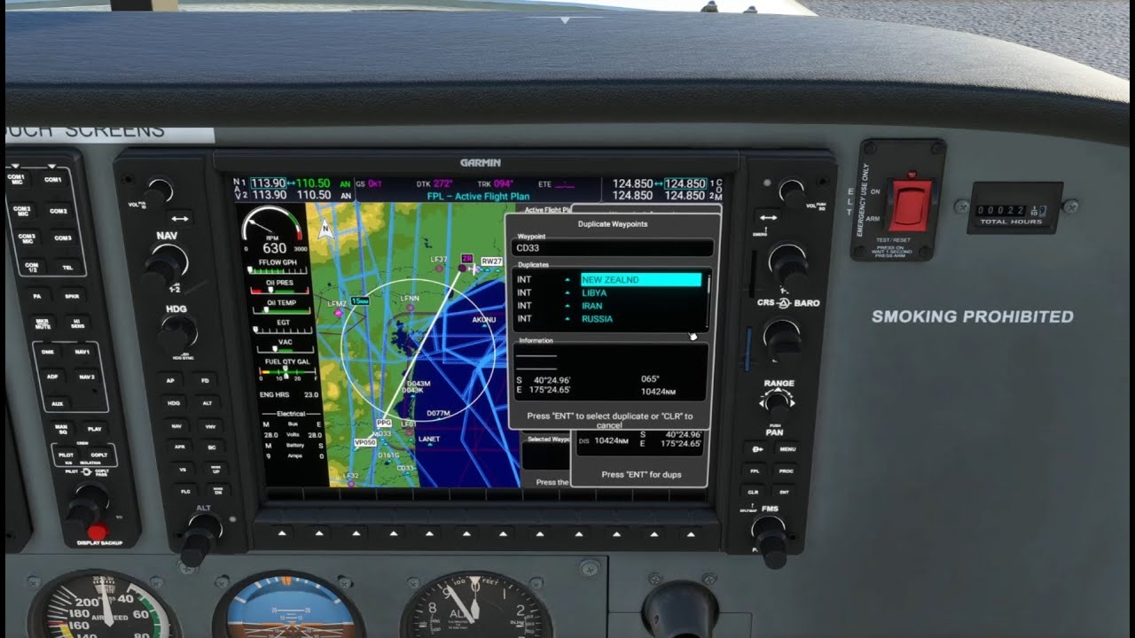 Garmin 1000 NXI le rappel de quelques fonctions à l'occasion d'un vol entre LFMU et LFMP en C172