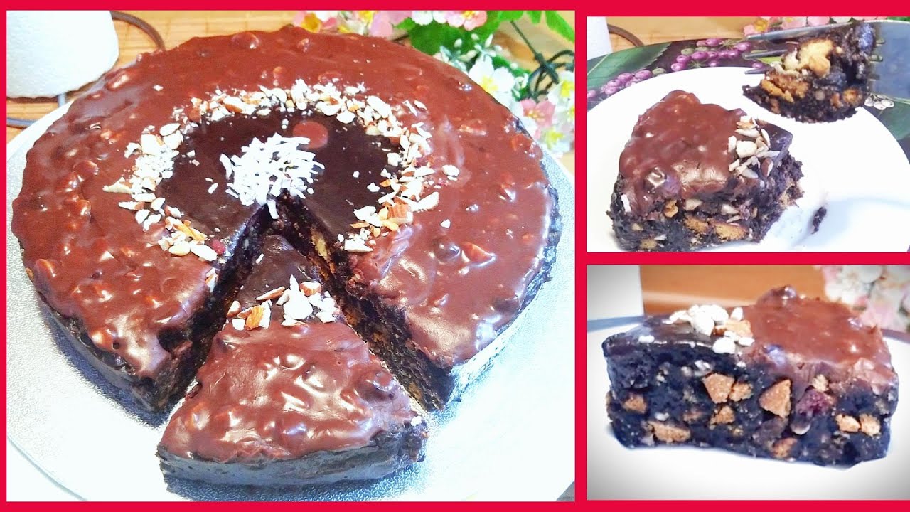 Easy No Bake Chocolate Biscuit Cake Eggless Cake Easy Cake Recipe