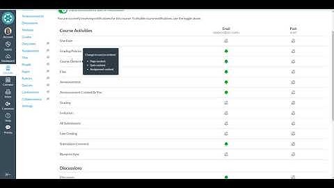How to set individual Canvas Course Notifications