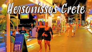 Hersonissos Crete, walking tour 4k, Greece 2022