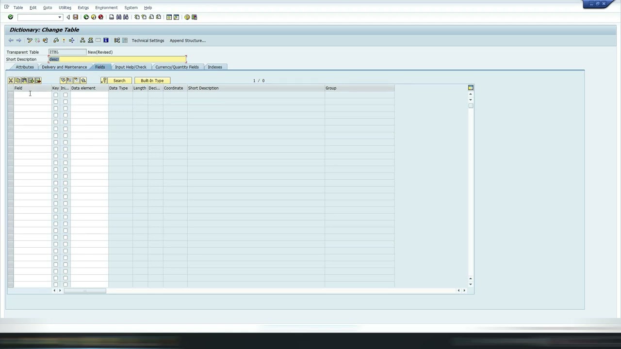 SAP ABAP C_TAW12_750 - Crear tabla transparente - SAP NetWeaver 7.50 ...